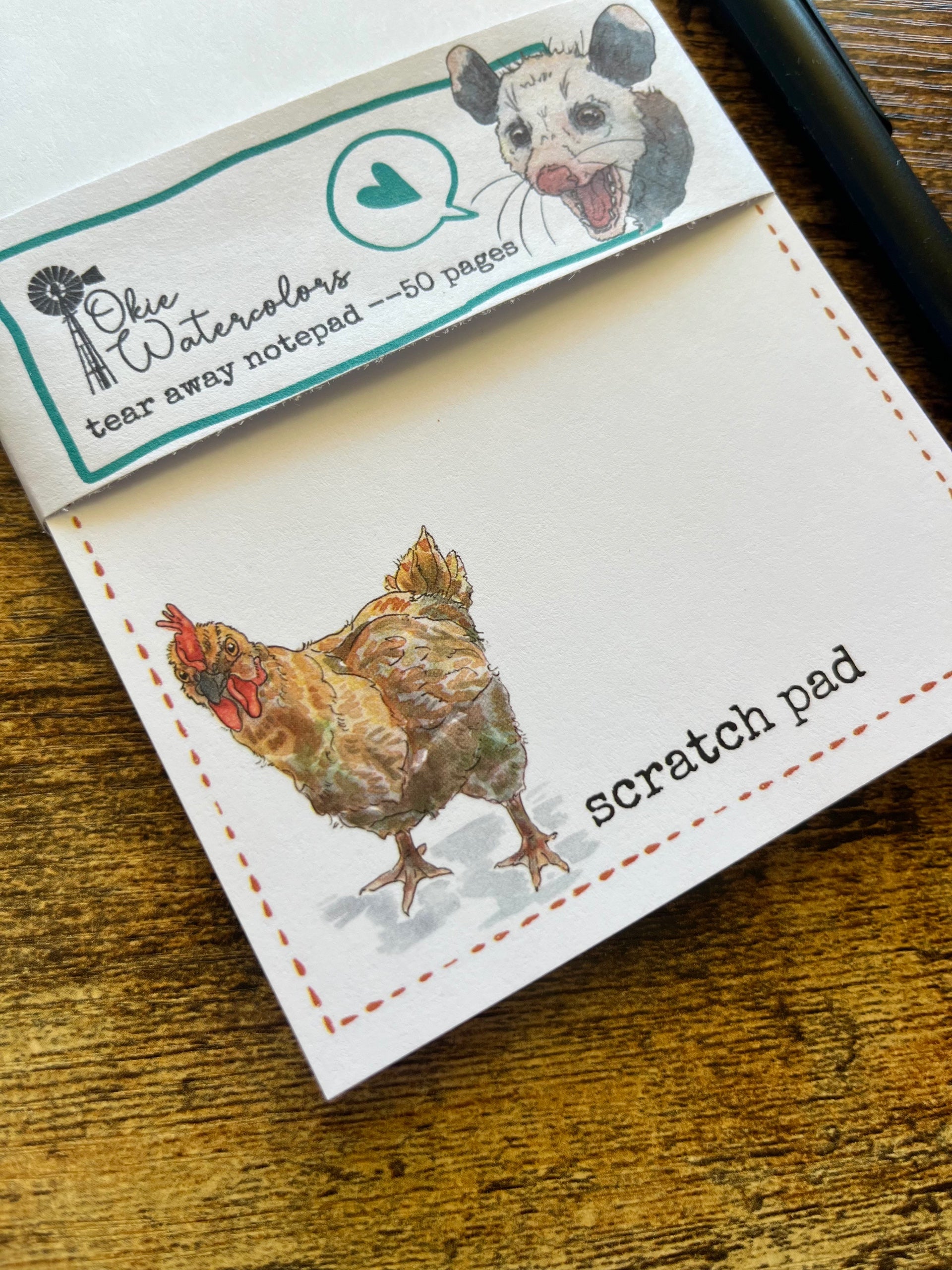 Funny “Scratch Pad” Chicken Notepad, 50 Sheets, 4